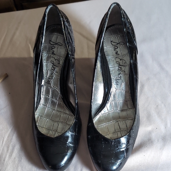 Sam Edelman Black Croc-Patterned Heels - Picture 3 of 6